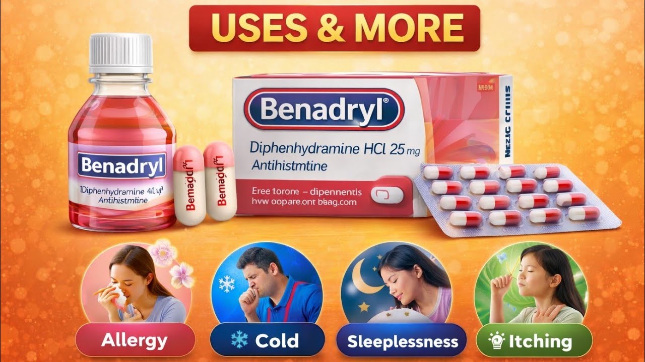 Benadryl Syrup & Capsule | Uses, Dose, Side Effects | पूरी जानकारी हिंदी में