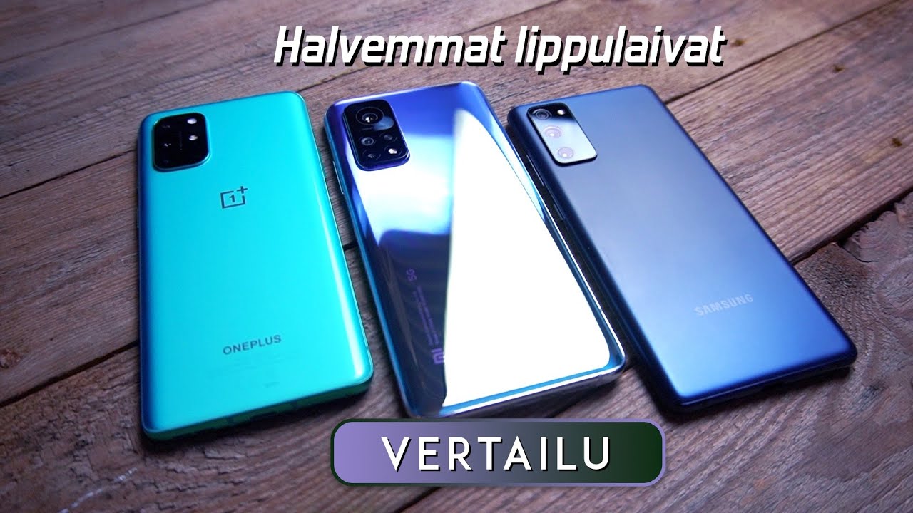 Lippulaivavertailu - Samsung S20 Fe, Xiaomi Mi 10T Pro, OnePlus 8T
