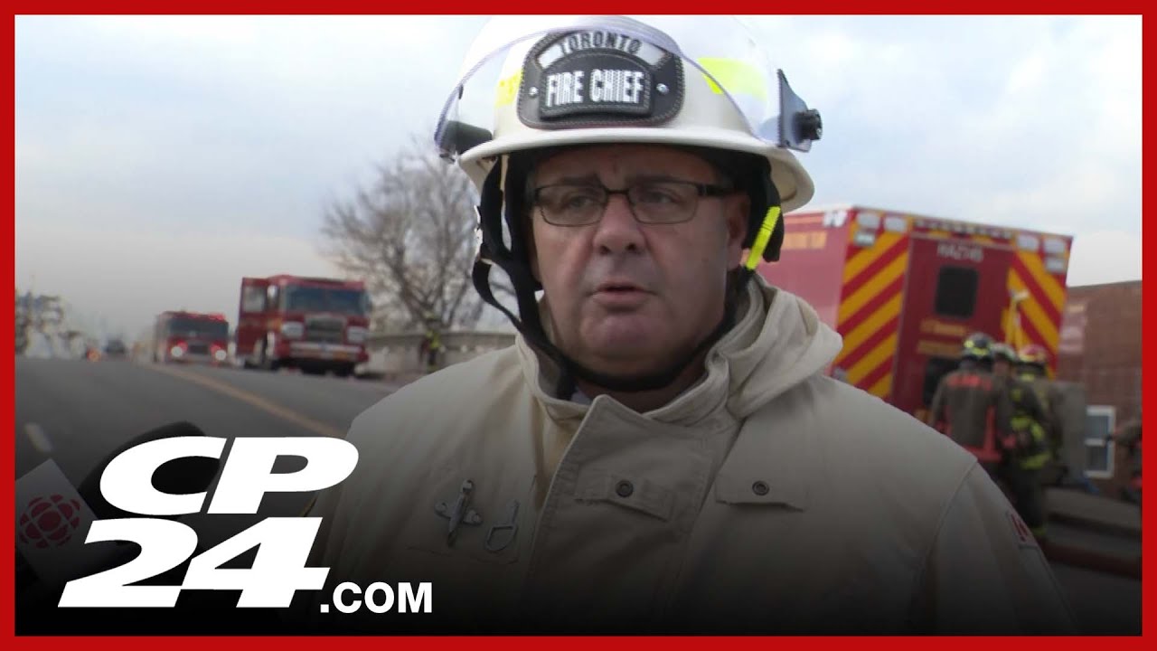 Fire chief provides update on massive 5-alarm fire in Toronto