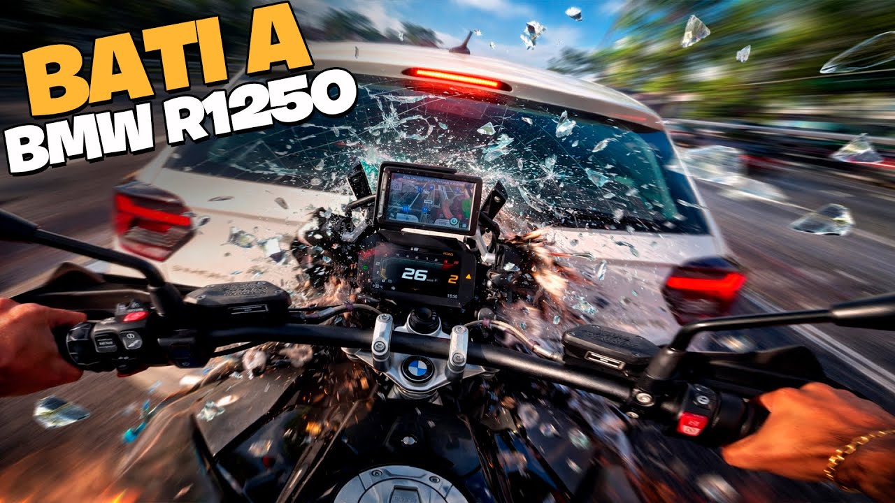 BATI ATRAS DE UM CARRO, SAINDO DA CONCESSION&Aacute;RIA NA BMW R1250