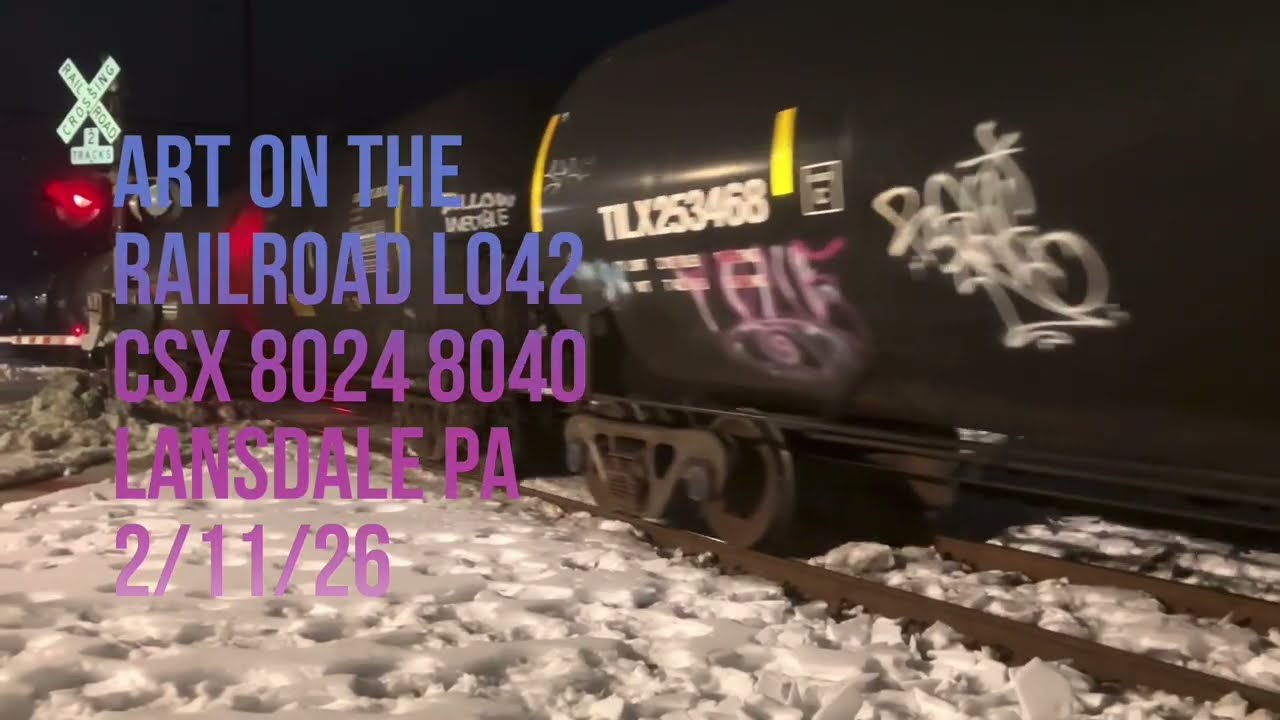 CSX  L042 8024 8040 Local Freight Lansdale PA 2/11/26 #train #csxrailroad #railfan #bnsf #train