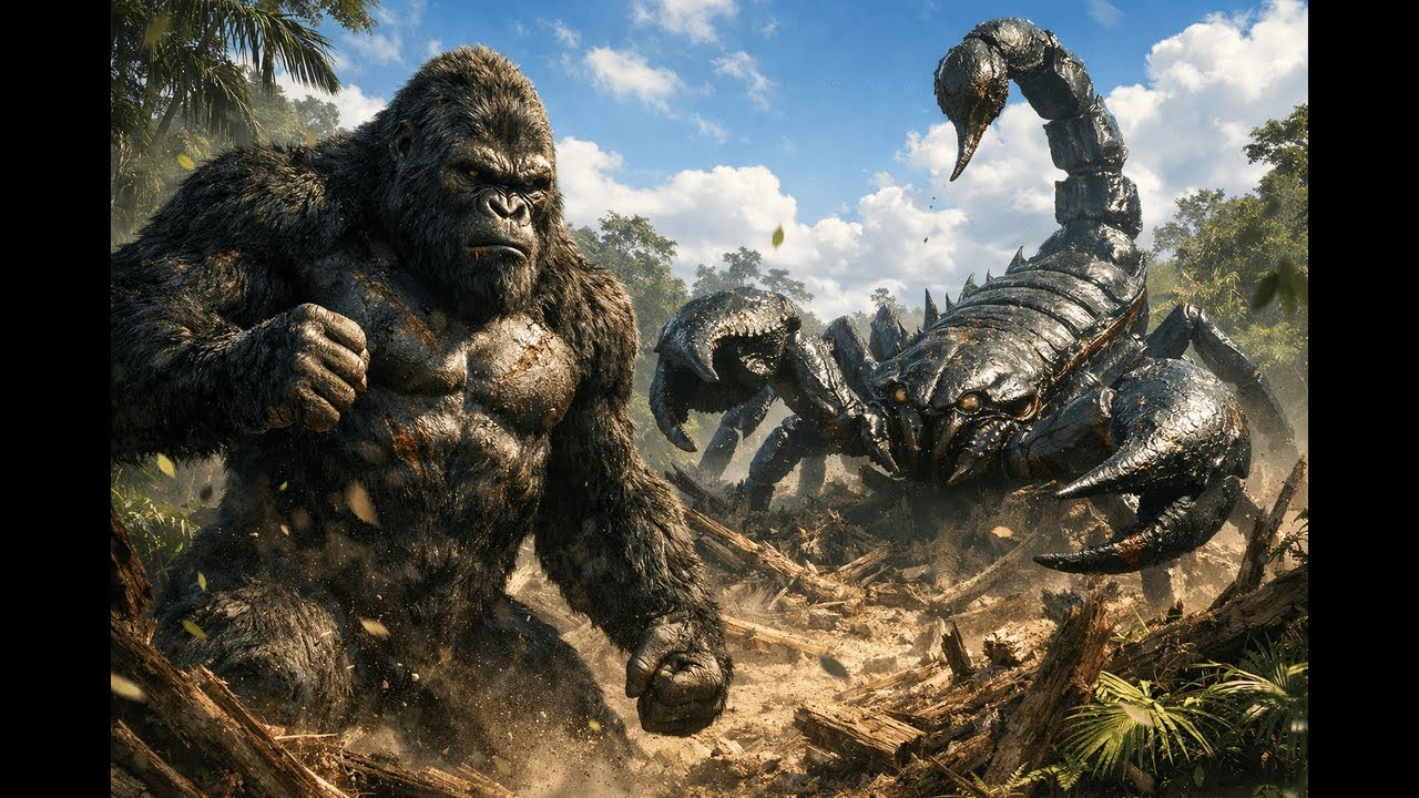 King Kong vs Giant Scorpion | Epic Jungle Monster Battle (AI Cinematic)