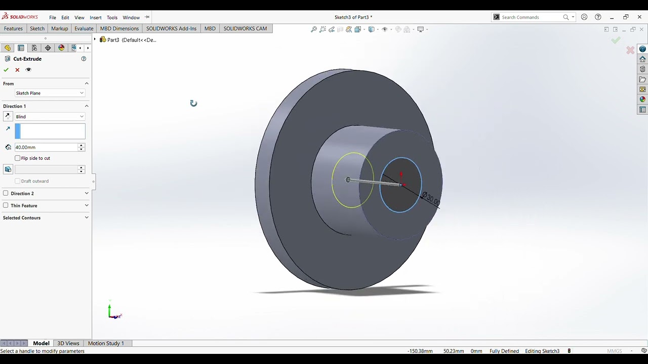 Circular Base Plate #solidworks #3dmodeling