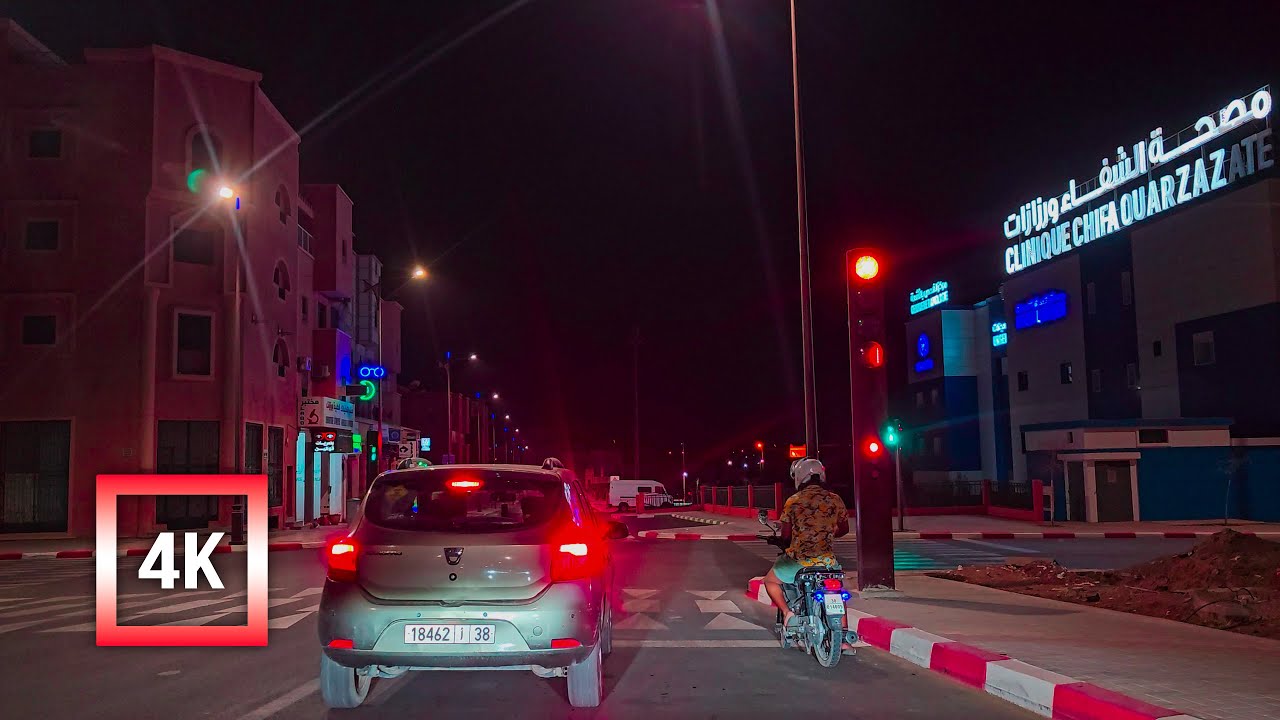 Ouarzazate 4K - Night Drive - Driving Downtown ( Relaxation ) (@streetma )