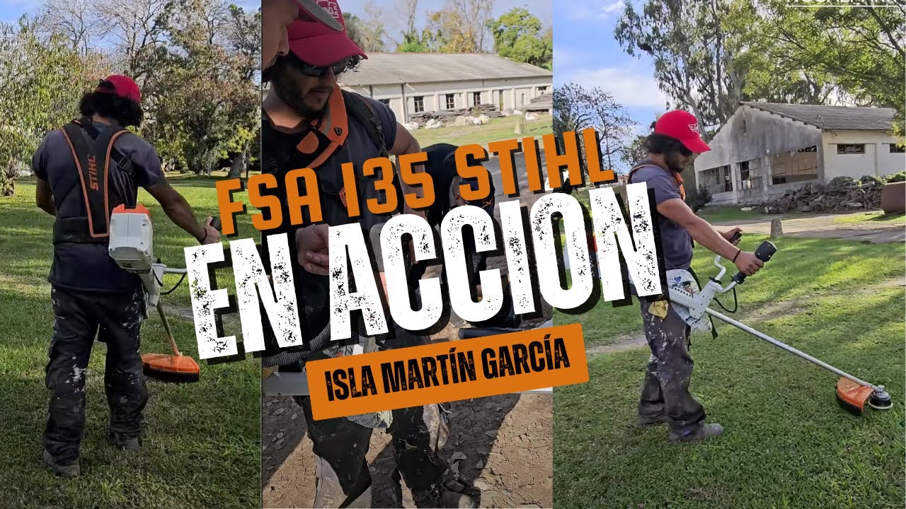 MOTOGUADAÑA A BATERÍA FSA 135 STIHL EN ACCIÓN EN LA ISLA MARTÍN GARCÍA