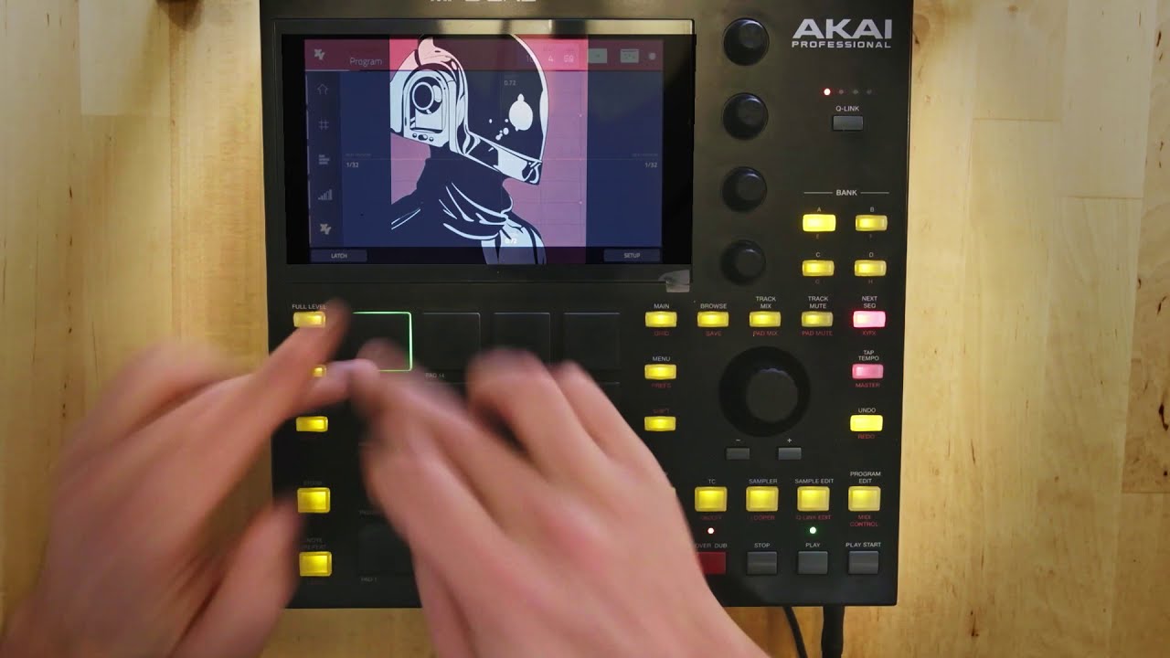 Akai Mpc One / Daft Punk Finger Drumming jam + visual sync /  Mix Mashup Tribute / Beat Instrumental