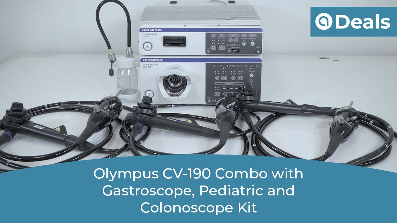 Olympus CV-190 Combo with Gastroscope, Pediatric and Colonoscope Kit