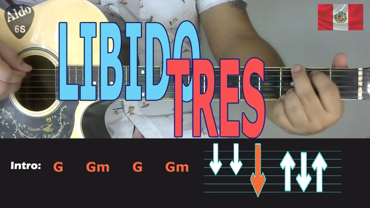 como tocar LIBIDO - TRES / VIDEODEMO / GUITARRA ACÚSTICA/ ACORDES / RASGUEOS