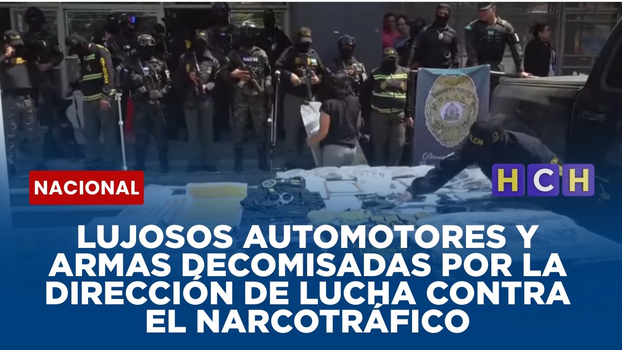 Lujosos automotores y armas decomisadas por la Dirección de Lucha Contra el Narcotráfico