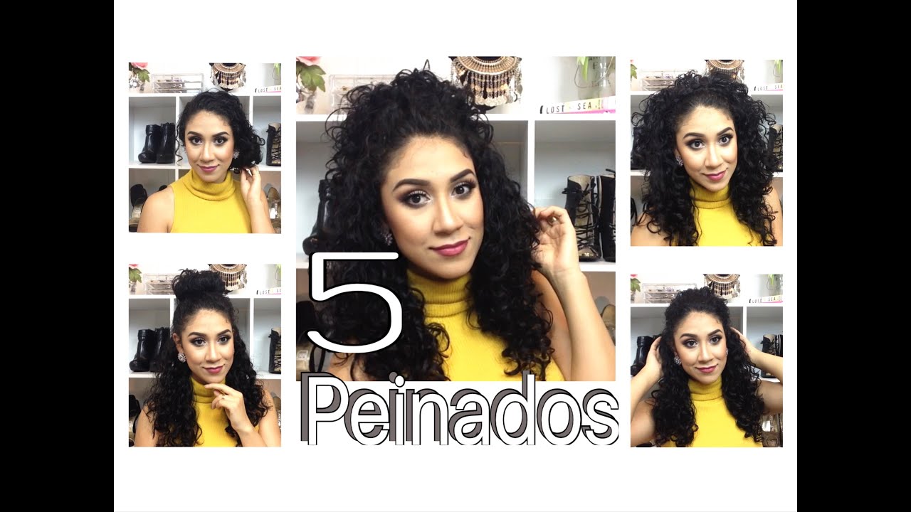5 Peinados MODERNOS Y FACILES para Cabello Rizado!