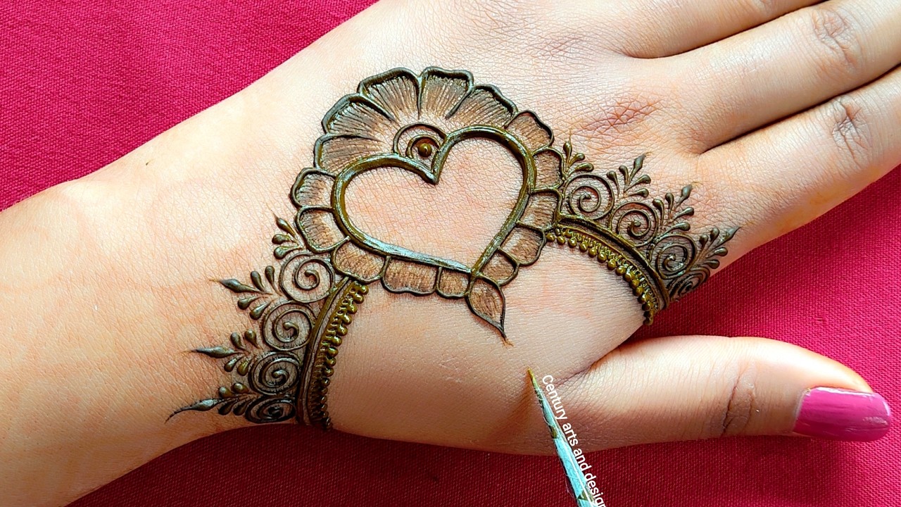 Valentine special heart shape mehndi design | easy simple mehndi | mehndi ka design | mehndi .