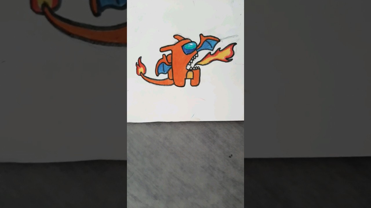 # Drawing an AmongUs pokemon skin charlizard # # Shorts #