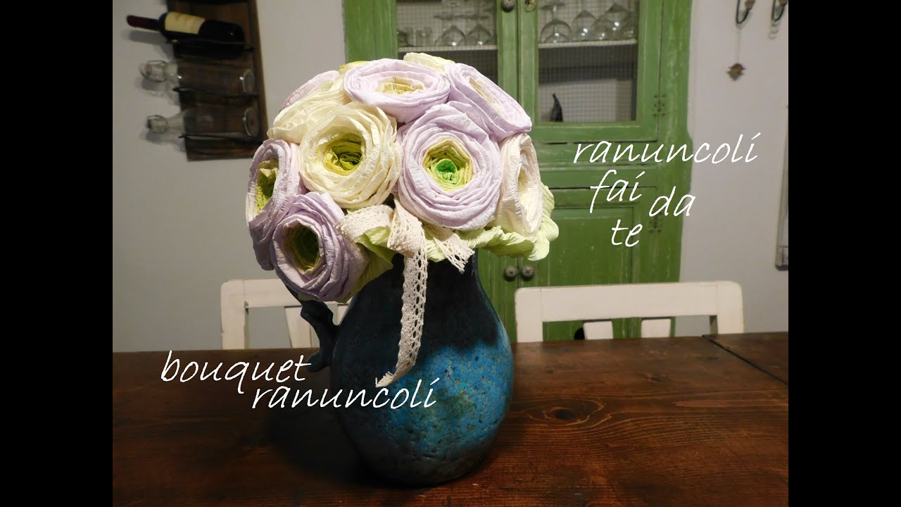 Facile bouquet di ranuncoli di carta