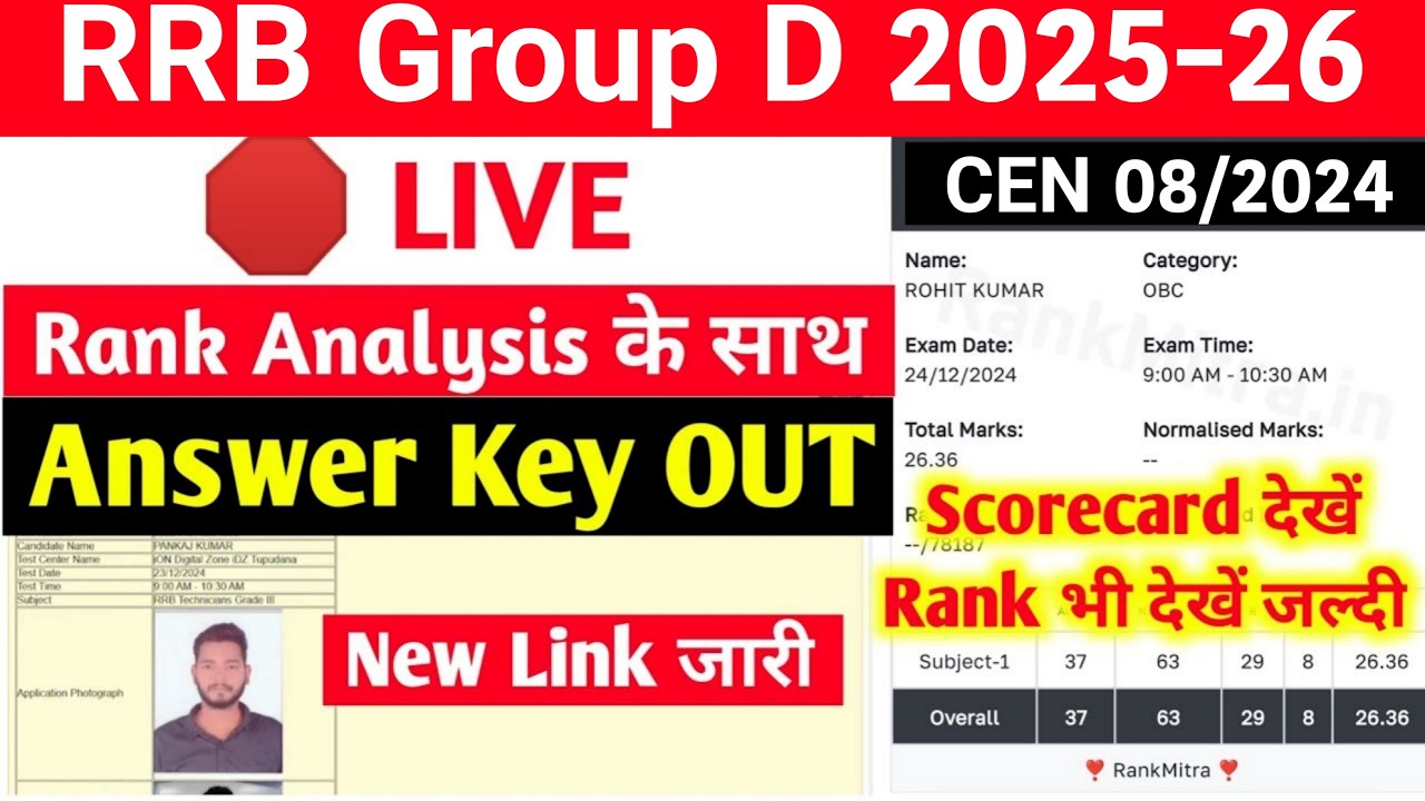 🛑 RRB GROUP D SCORECARD 2026 | RRB GROUP D SCORECARD 2026 KAISE CHECK KARE