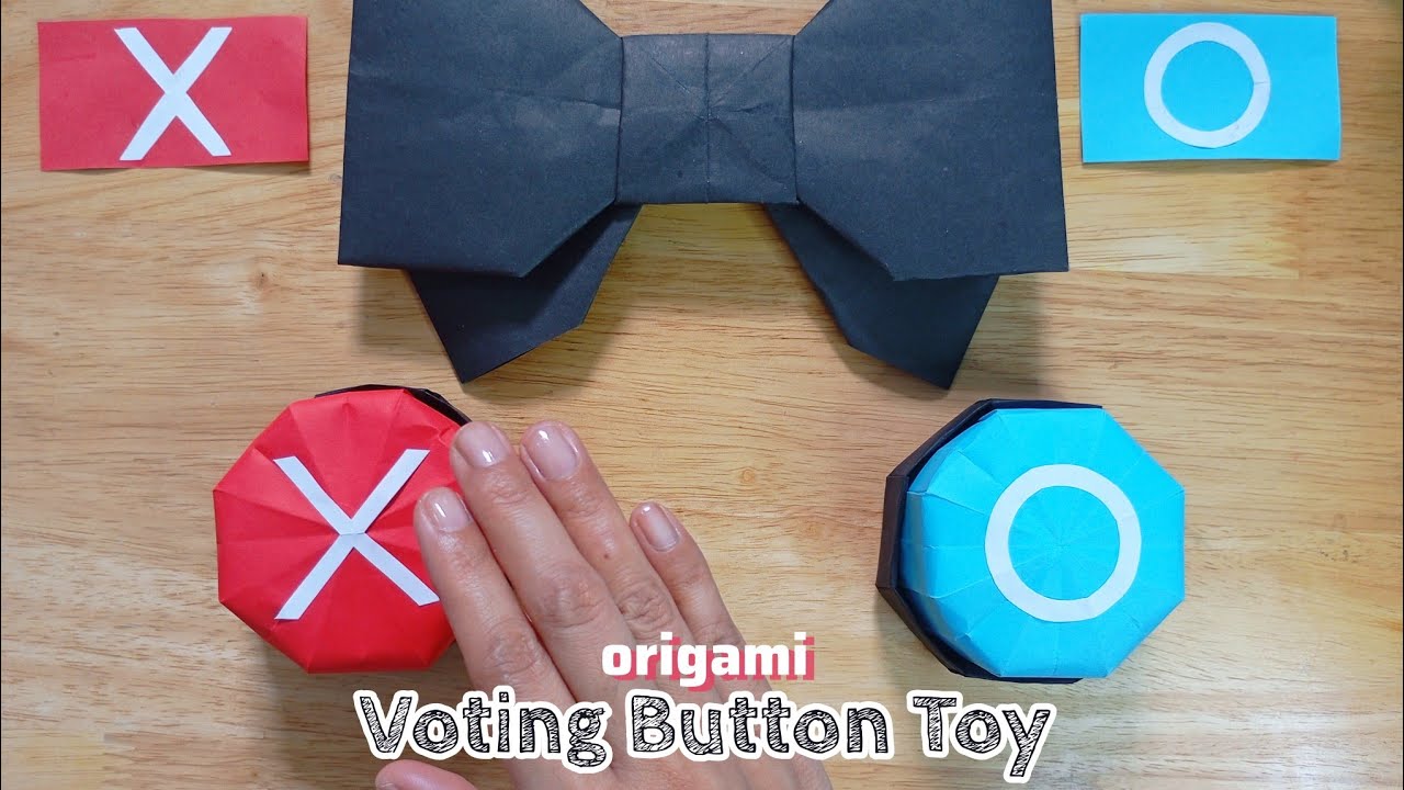 Origami Button Toy 🚨🔴🔵🚨| DIY how to make paper Squid Game Voting Buttons #origami #papertoy