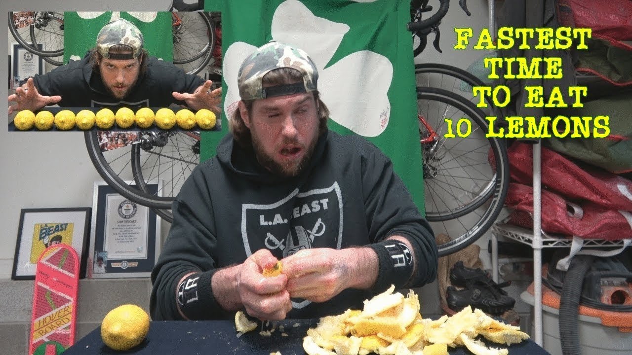 How Fast Can A Human Speed Eat 10 Lemons? | L.A. BEAST