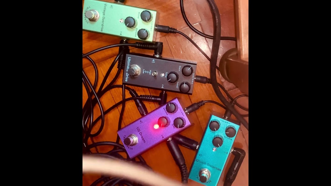亞德結他教室比較4 隻saphue drive pedal demo byVintage drive , ultimate drive, us dream,crunch distortion