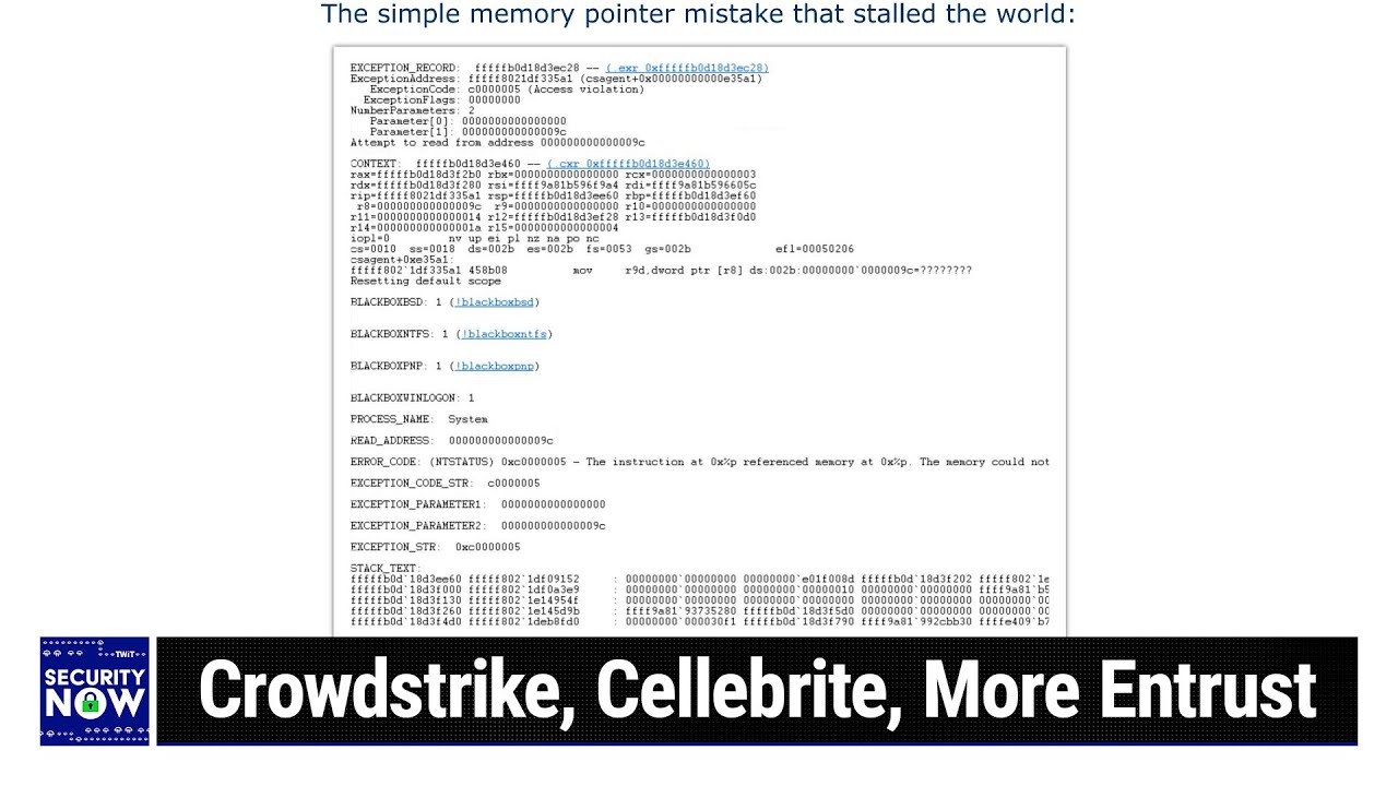 CrowdStruck - Crowdstrike, Cellebrite, More Entrust