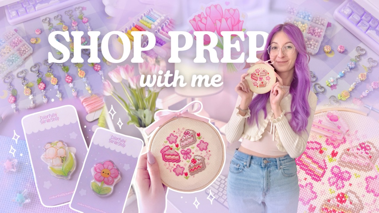 Making LOTS of new items for spring 🌸🌷✨ Small business vlog, cozy spring vibes