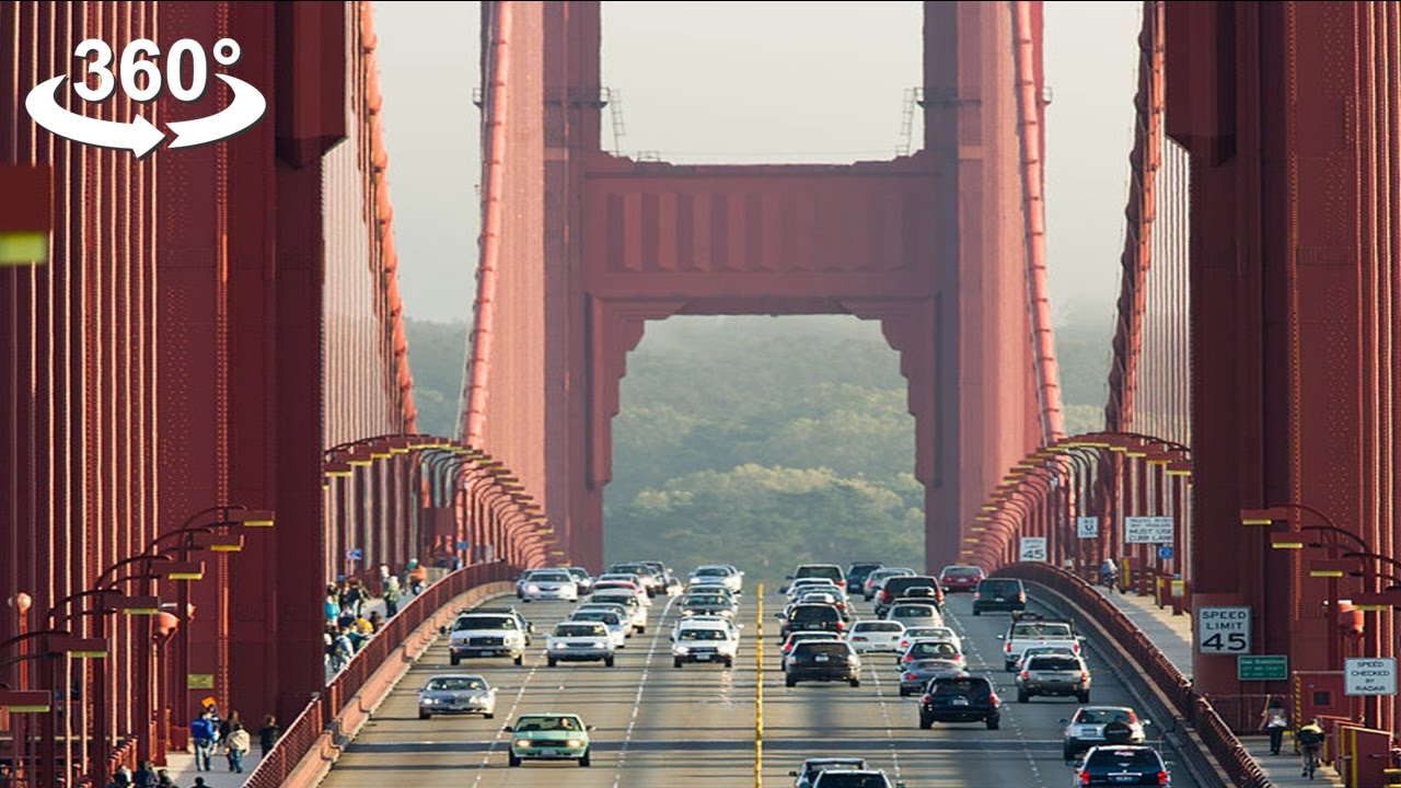 Driving through the Golden Gate Bridge, VR 360 video