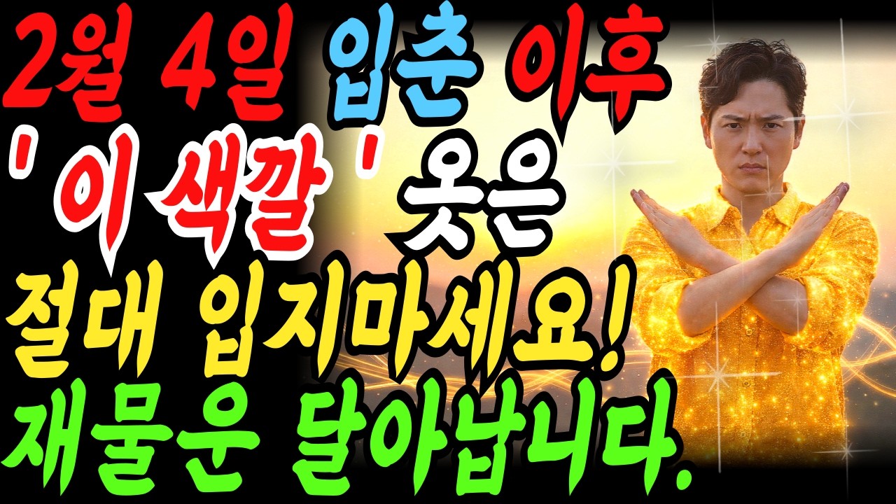 [입춘 풍수 2026] 검은색 옷 입으면 재물운 끊긴다?! 띠별 대운 부르는 색 공개! #재물운, #부자되는법, #풍수지리