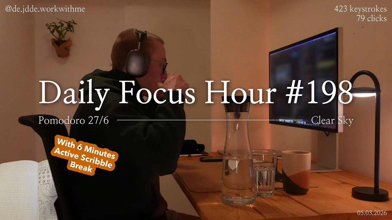 Daily Focus Hour | 2026-03-05T04:24:06 | Work With Me |Pomodoro 27/6| Morning Birds🌅 +Typing&Timer