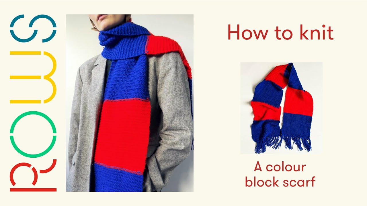 How to knit a colour block scarf - beginner pattern tutorial