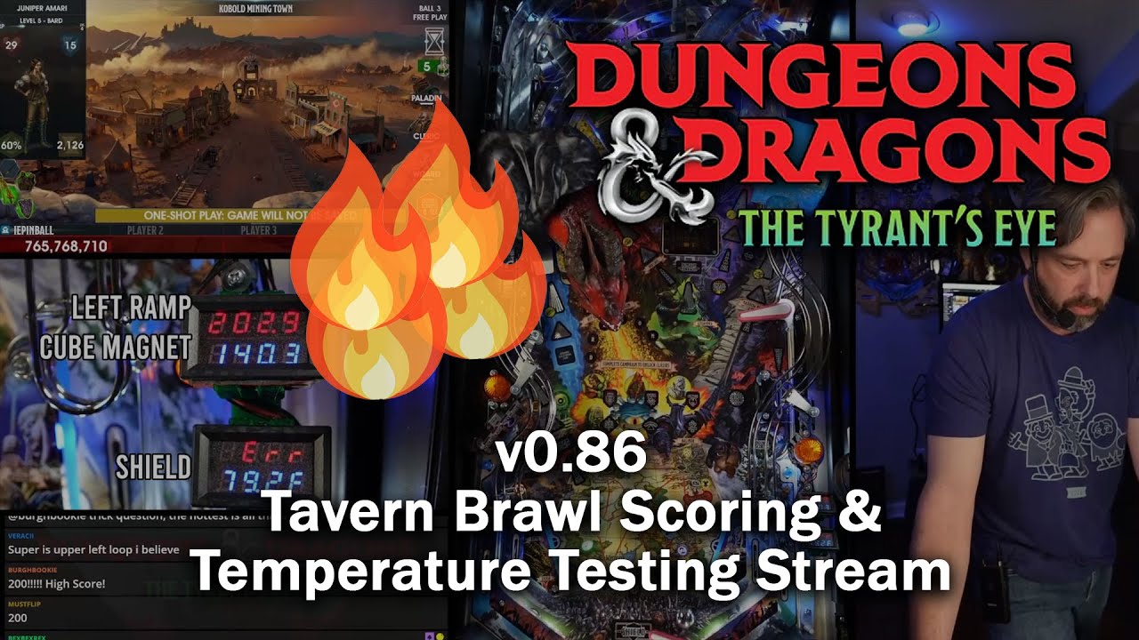 Dungeons & Dragons Pinball v0.86 - Score Hunting & Coil Temperature Testing Stream