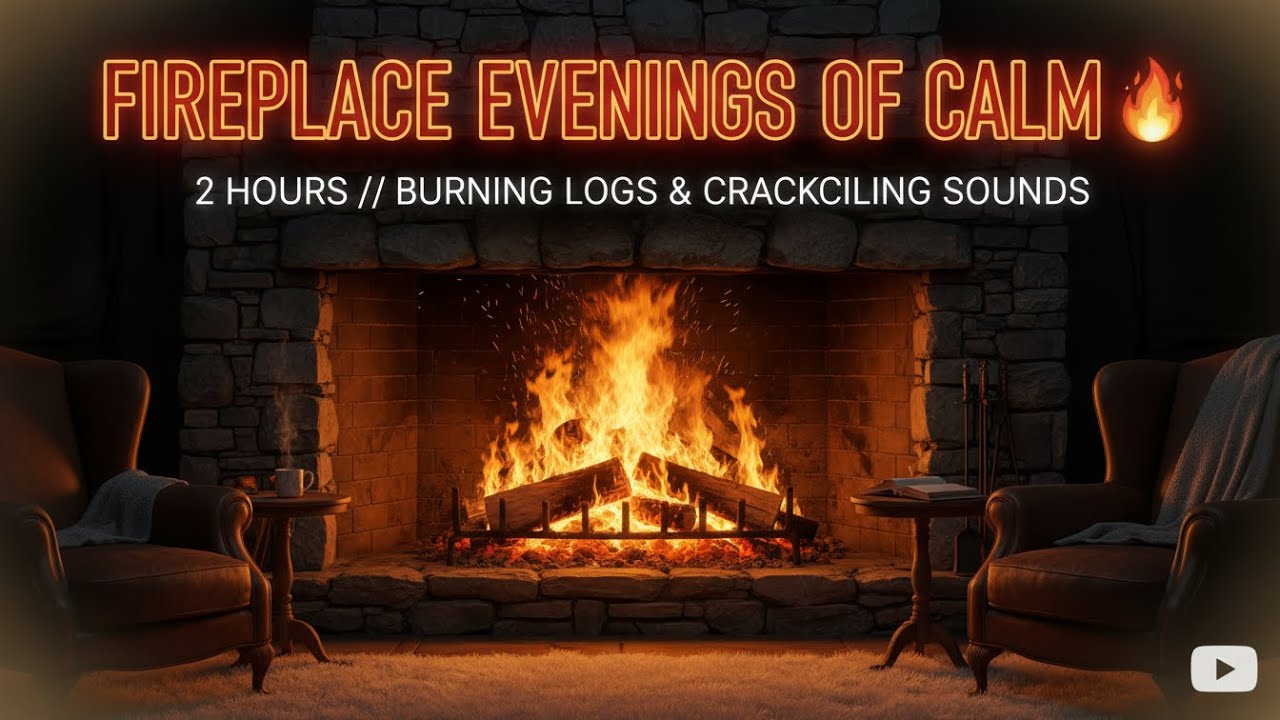 2 Hours Cozy Fireplace 4K: Real Crackling Sounds for Deep Sleep, Study & Nervous System Reset (2026)