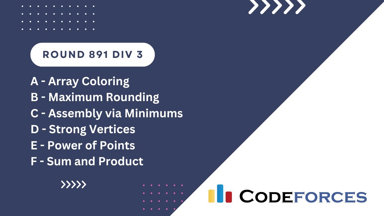 Codeforces Round 891 Div 3 | A B C D E F | Video Editorial C++