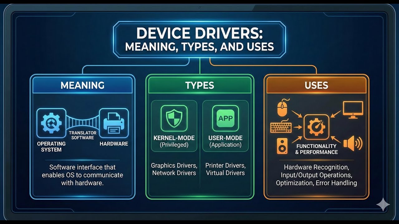 Device Drivers: Meaning, Types, and Uses