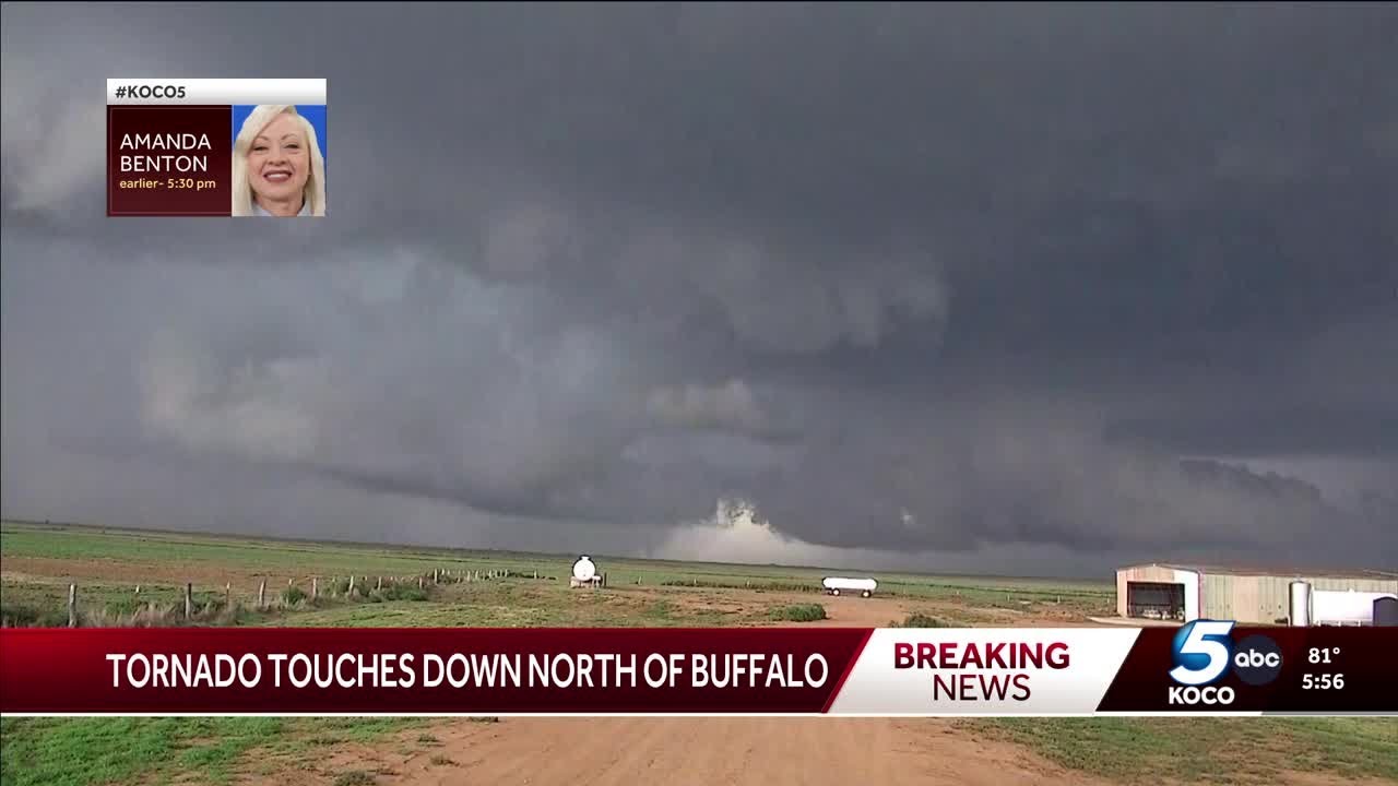 Tornado touches down north of Buffalo as severe storms move into Oklahoma