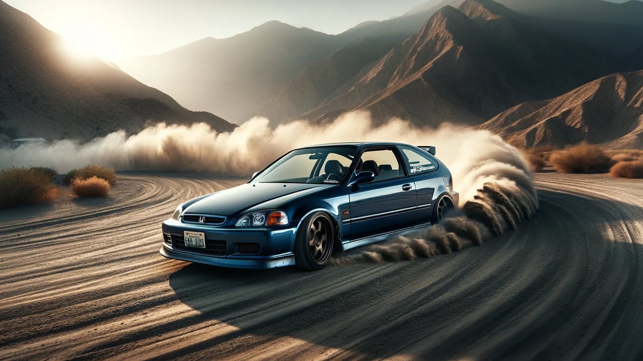 Extreme Drifting: EK Honda Civic Hits 100km/h - E-Brake Action