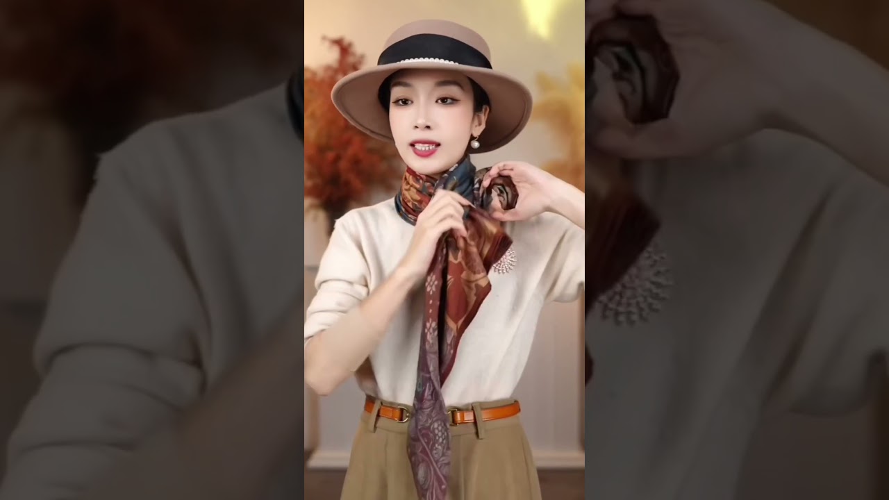 Стильные способы завязать шелковый шарф 