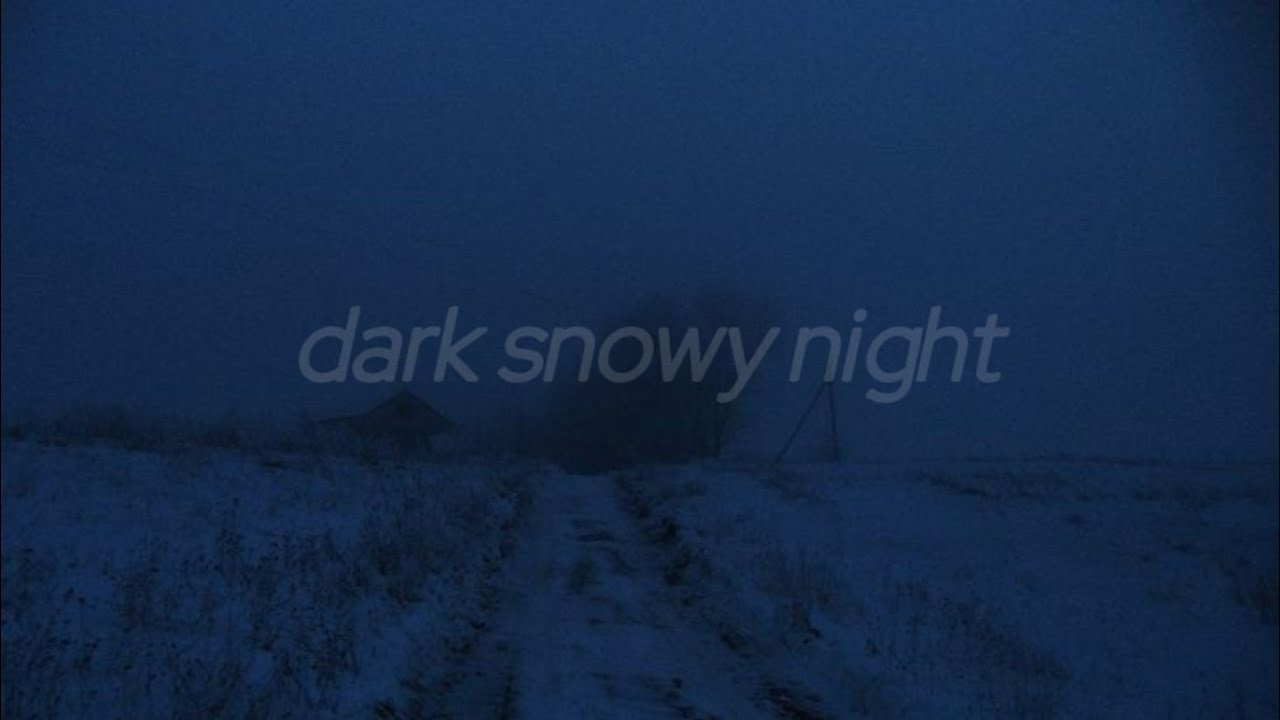 dark snowy night 3 hour loop ( rain + thunder )