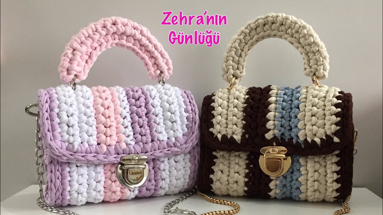 Penye İpten Renkli Çanta Yapımı - Penye İpten Kolay Çanta Yapımı - Handmade Bag