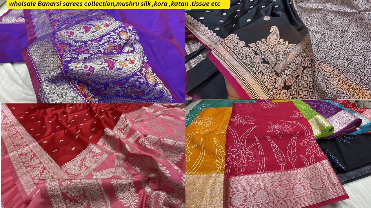 Wholesale Banarsi Sarees kanni weaved sarees ,jammevar ,kora silk ,handloom saree, silk ,goergette 