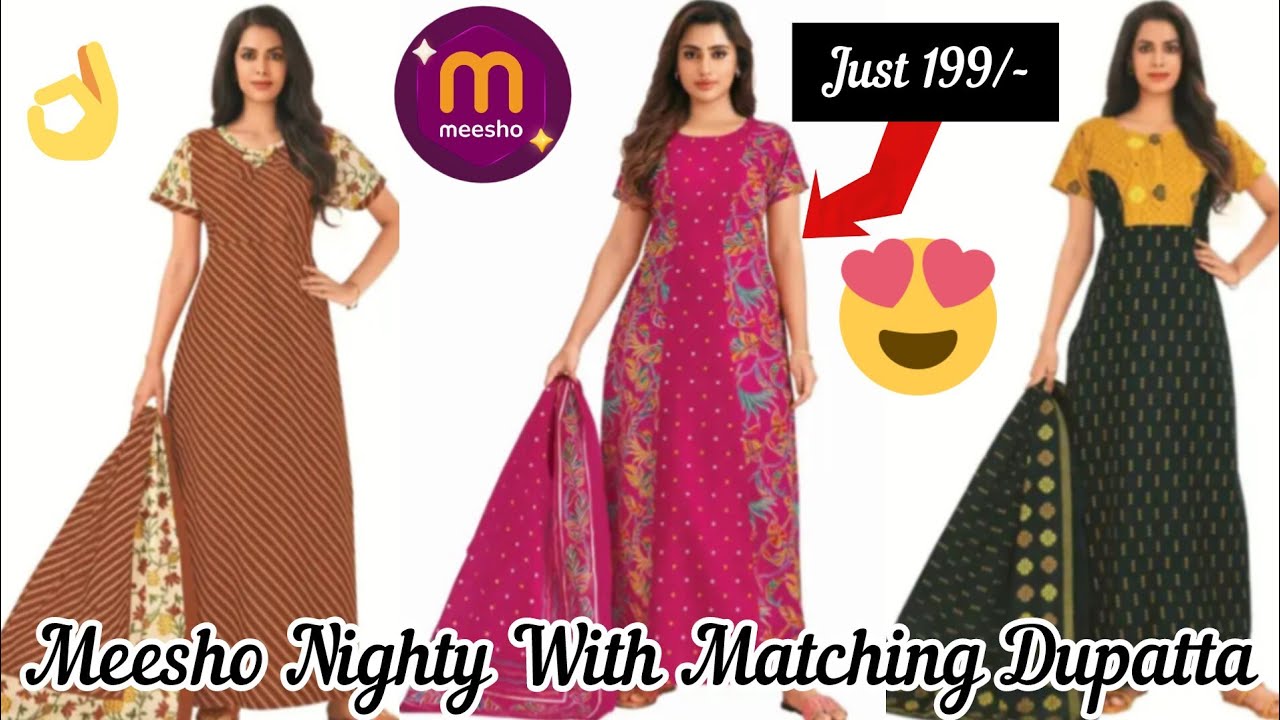 Meesho Trending Nighty with Dupatta | Meesho Nighty Haul 2025 | Meesho Telugu Haul | Viral |Trending