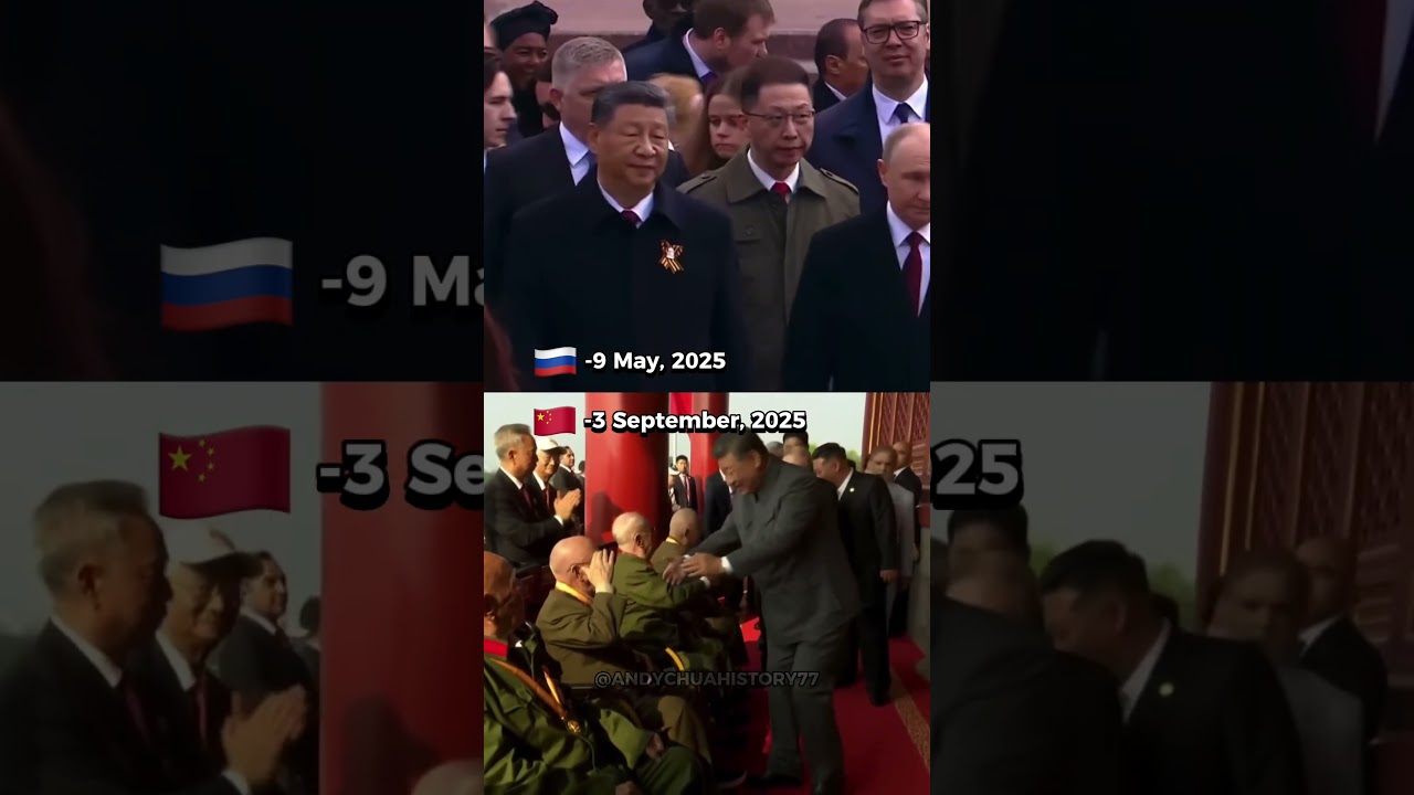 Putin and Xi Jinping Honor Ceremony Respect Veterans From Victory Day. #vladimirputin #xijinping
