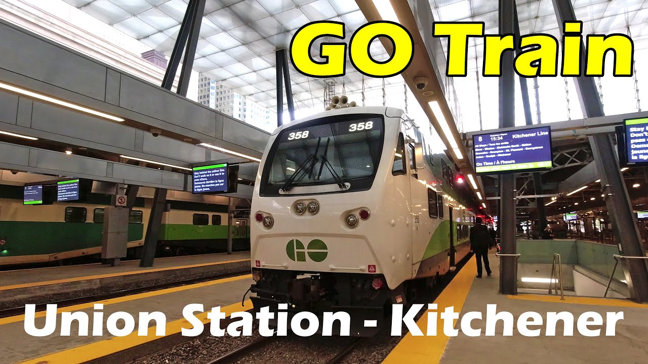 4K GO Transit Train Ride from Union Station to Kitchener GO (Duration 1h 47min)