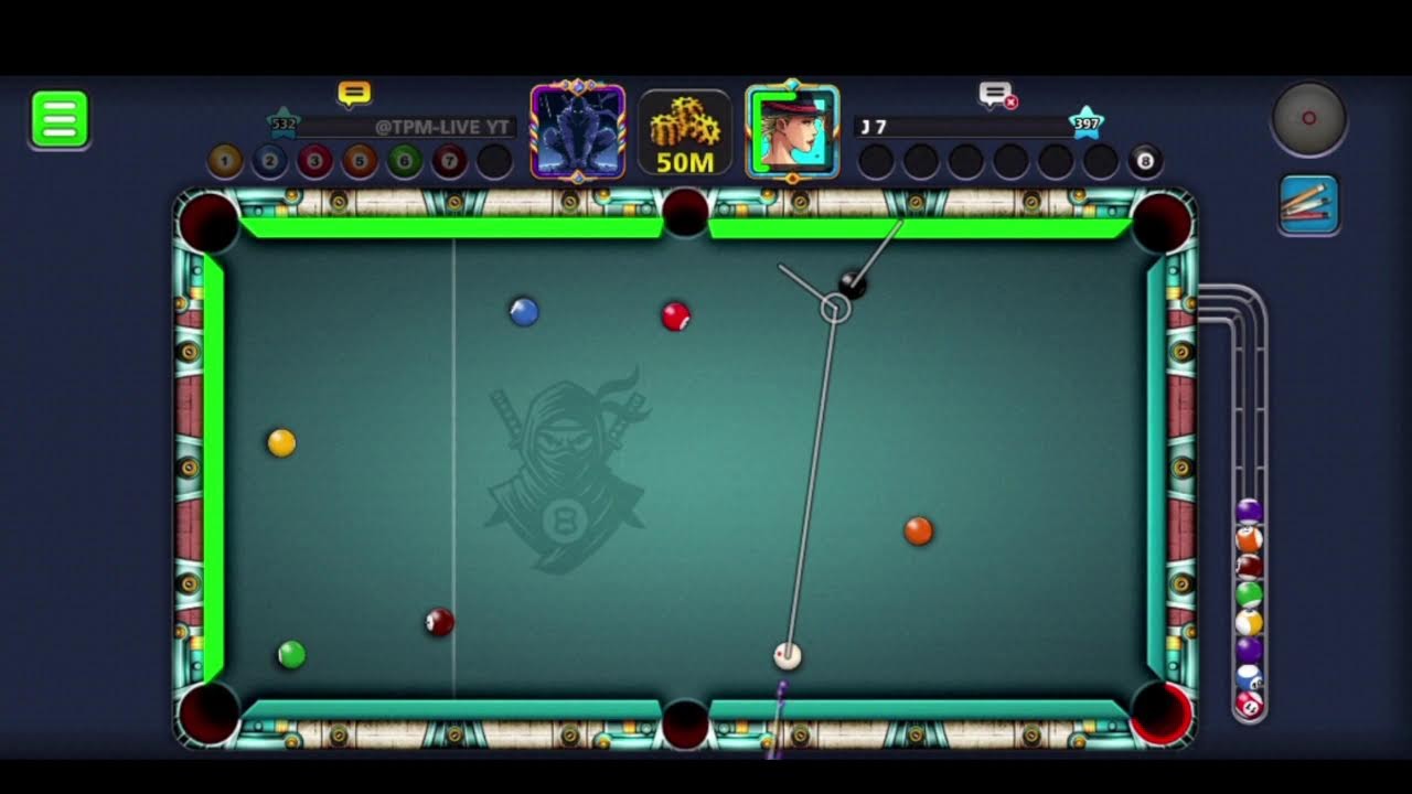 8 ball  pool trickshot on the best account
