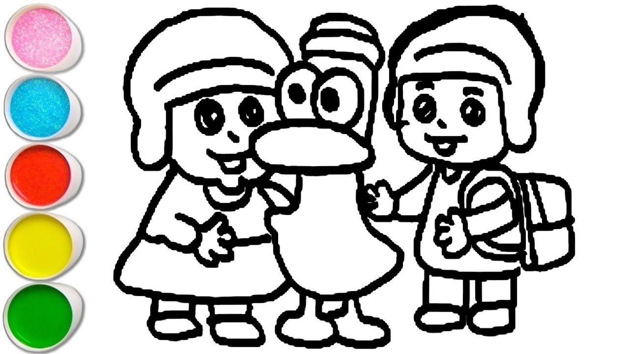 Милый Покойо с друзьями. Рисование, раскрашивание и создание картинок для детей и малышей. Просто...