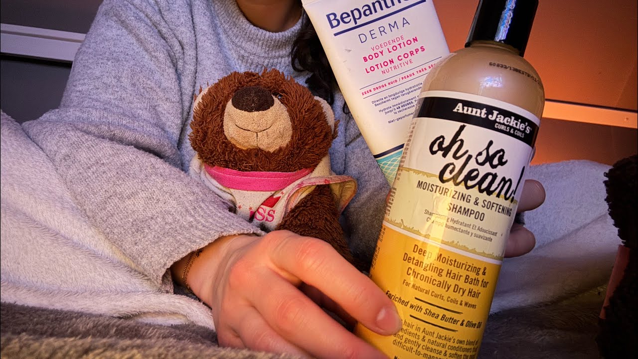 ASMR - showing you self-care products and skincare (whispered, tapping) 