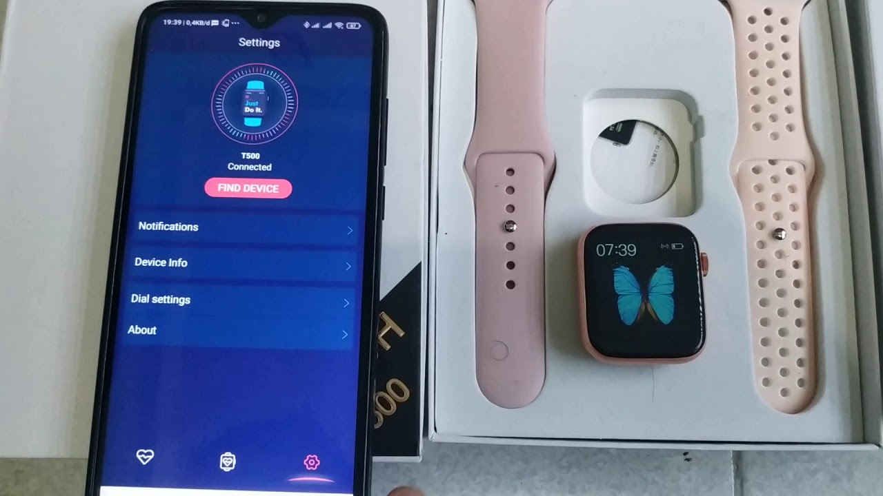 SmartWatch T500 Setting Waktu & Ganti Wallpaper Sesuka Hati