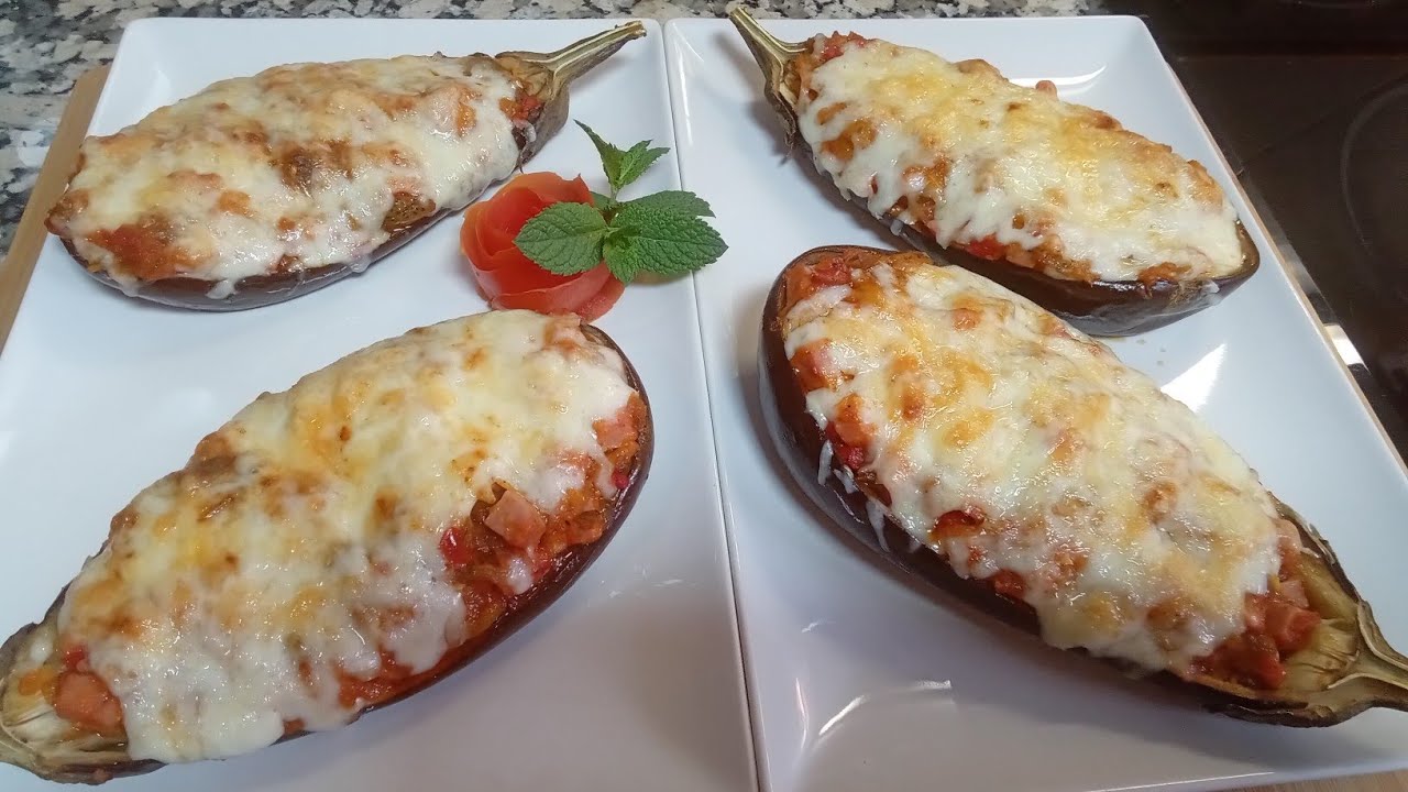 Como hacer unas deliciosas BERENJENAS RELLENAS 🍆 receta paso a paso, rápidas y muy fácil de hacer👌🏻