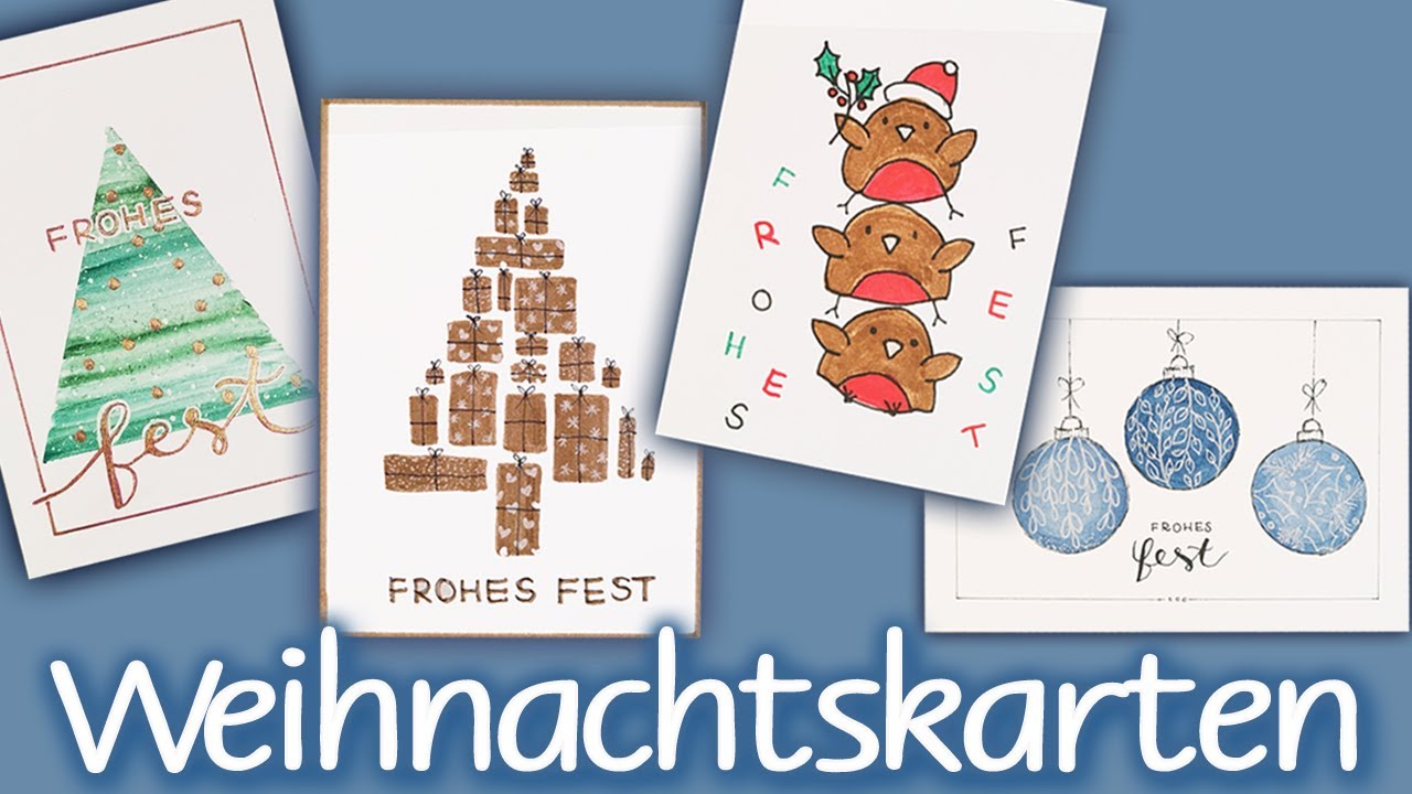 WEIHNACHTSKARTEN malen | 4 x einfach  + LAST MINUTE