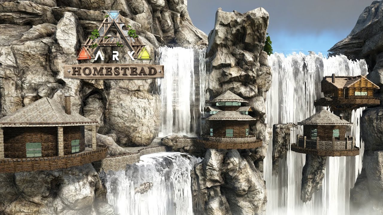 ARK: Ragnarok Base Location - Hidden Cave Village by the Waterfall (Speed Build)