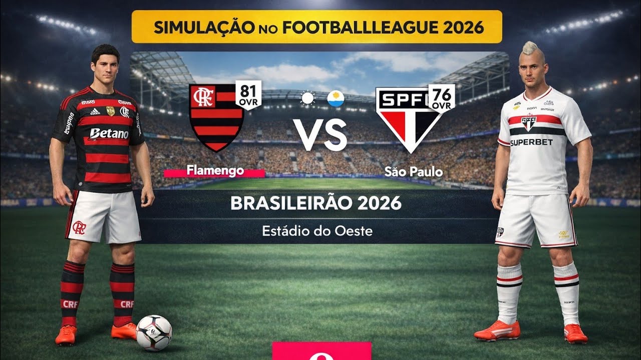 🔥 Flamengo x São Paulo – BRASILEIRÃO 2026 | SIMULAÇÃO NO FOOTBALL LEAGUE 2026 MOD 🔥