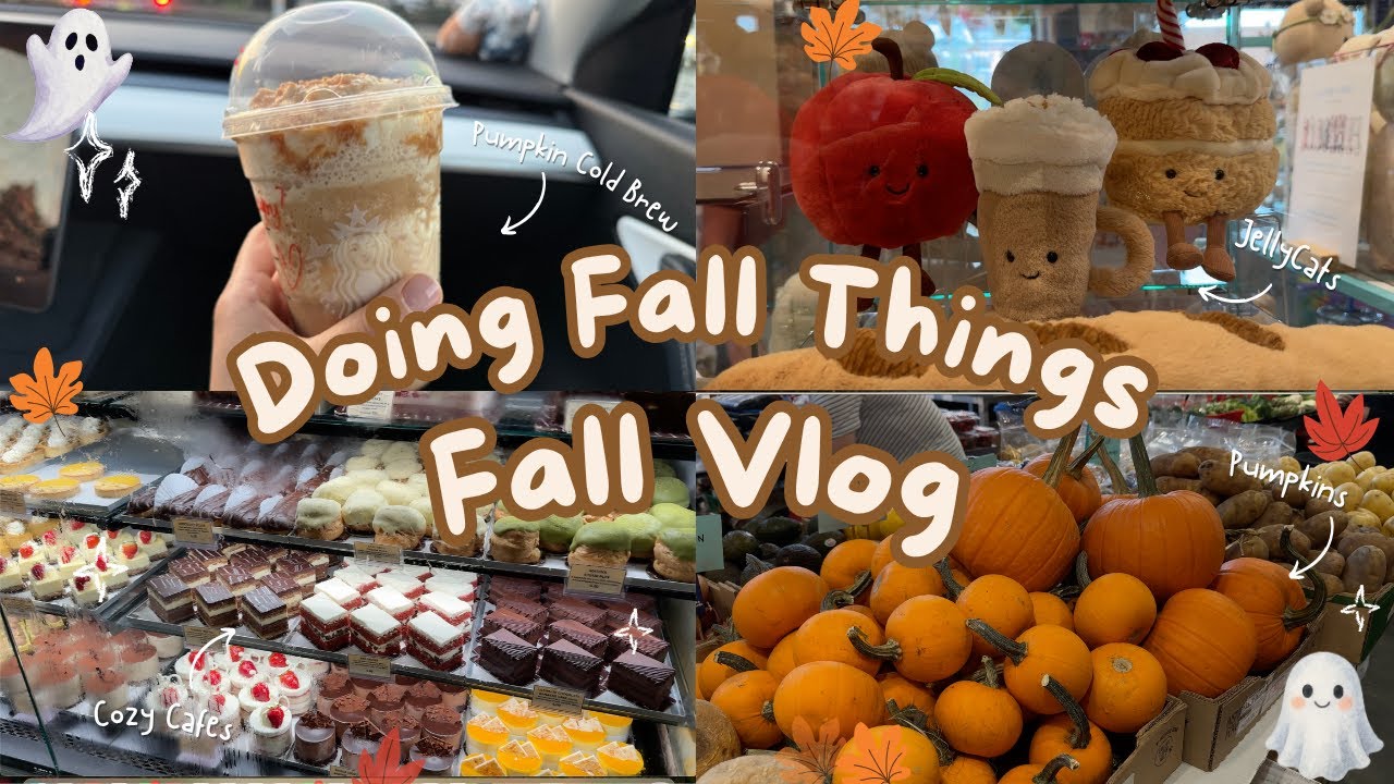 October Fall Vlog 🍂🧸 Caramel frappe, explore Vancouver, cafe, comedy show, theaters, sunset walk
