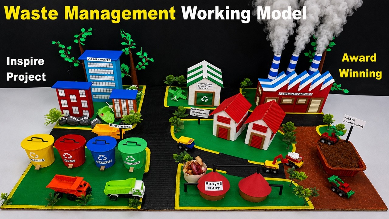waste management working model for science project exhibition  creative | inspire award | howtofunda